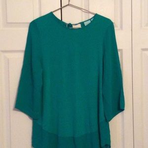 Women’s Green Chico 3/4” Sleeve Tunic Top  Sz1